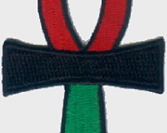 100 Pcs Ankh Rasta Reggae (C) Embroidered Patches 3" x 2" iron-on