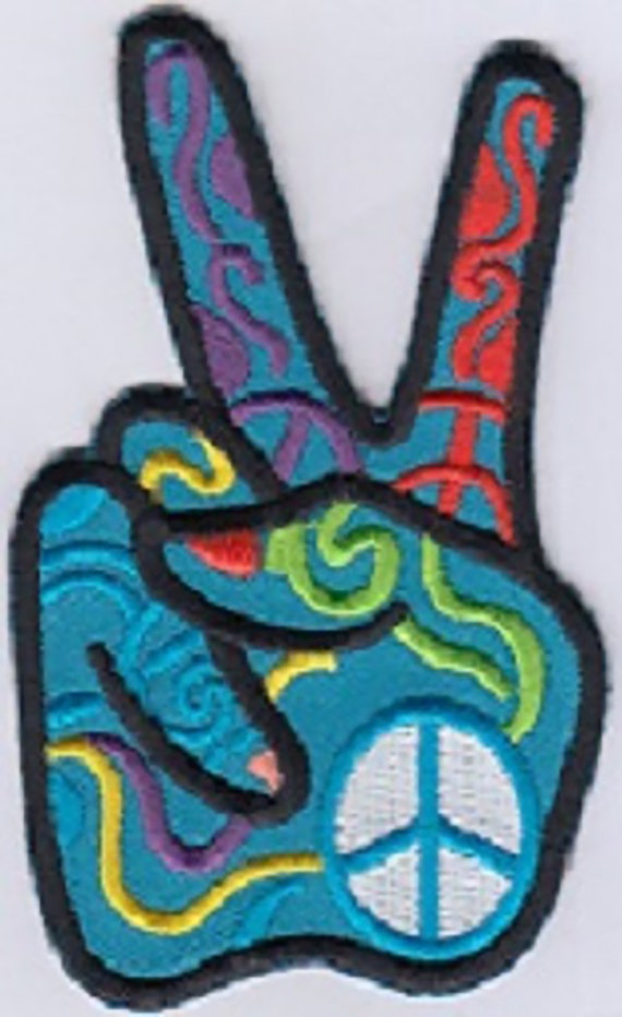 Handmade Embroidered Rasta Peace sign Patches Handmade Embroidered Rasta Peace sign Patches