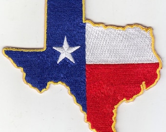 10 Pcs Texas Flag in Map Embroidered Patches 3.5"x4" iron-on
