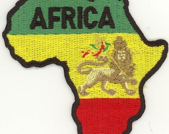 10 Pcs Rasta Africa Map/Lion Embroidered Patches 3.25"x3" iron-on