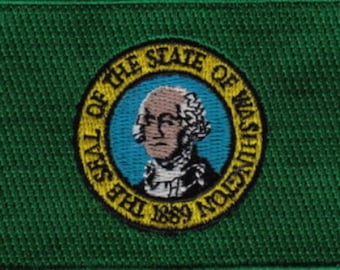 10 peças remendos bordados da bandeira do estado de Washington EUA 3,5 "x 2,25" para passar a ferro