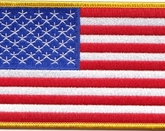 7 Pcs USA Flag (G) Embroidered Patches 5"x3" iron-on