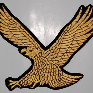 Large Golden Eagle Embroidered Patch 10&quot;x8&quot; iron-on and sew-on