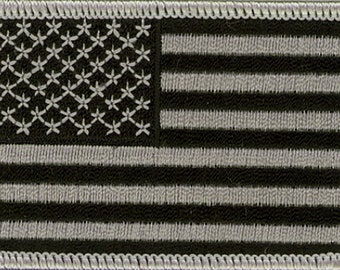 10 Pcs USA American Flag (Black/Gray) Embroidered Patches 3"x2" iron-on