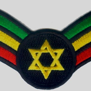 10 Pcs RASTA Star in (GYR) V Embroidered Patches 3.9&quot;x2.5&quot; iron-on