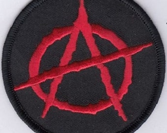 10 Pcs Anarchy Symbol Anarchism "A" Logo Embroidered Patches 3" Diameter iron-on
