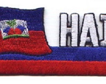 10 Pcs HAITI/Flag Embroidered Patches 4.5"x1.75" iron-on