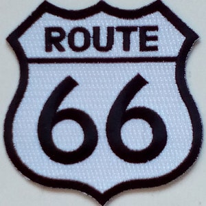 10 Pcs ROUTE 66 (B/W) Embroidered Patches 3&quot;x3&quot; iron-on