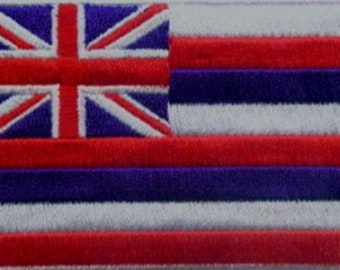 10 Pcs Hawaii USA State Flag Embroidered Patches 3.5"x2.25" iron-on