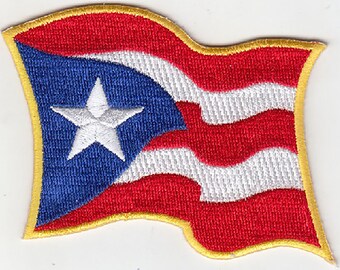 10 Pcs Waving Puerto Rico Flag Embroidered Patches 3.5"x2.25" iron-on