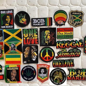 27 Pcs different RASTA African Jamaica Bob Embroidered Patches iron-on
