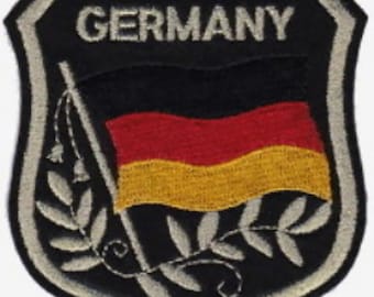 10 peças bandeira da Alemanha em patches bordados de escudo 3,25 "x 2,75" para passar a ferro