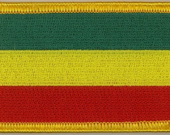 10 peças bandeira rasta pan-africana (GYR) remendos bordados 3 "x 2" para passar a ferro