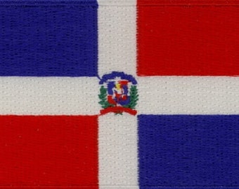 10 Pcs Dominican Rep. Flag Embroidered Patches 3.5"x2.25" iron-on
