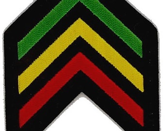 10 Pcs RASTA Shoulder (RYG) Embroidered Patches 3" x 2.5" iron-on