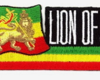 10 Pc's Rasta de leeuw van JUDAH Geborduurde patches 4,5"x2,7" ijzer-on