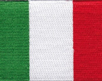10 Pcs Italy Flag Embroidered Patches 3.5"x2.25" iron-on