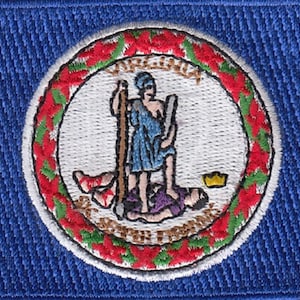 10 Pcs Virginia USA State Flag Embroidered Patches 3.5&quot;x2.25&quot; iron-on