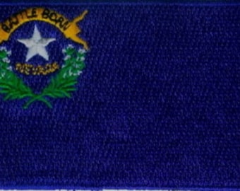10 peças remendos bordados da bandeira do estado de Nevada EUA 3,5 "x 2,25" para passar a ferro