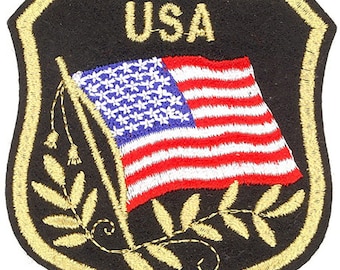 10 peças bandeira dos EUA em patches bordados de escudo 3,25 "x 2,75" para passar a ferro