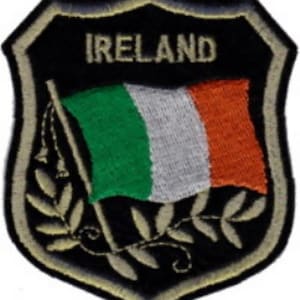 10 Pcs IRELAND Flag in shield Embroidered Patches 3.25&quot;x2.75&quot; iron-on