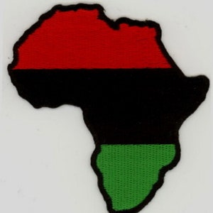 10 Pcs Rasta Africa Map (RBG) Embroidered Patches 3.25"x3" iron-on