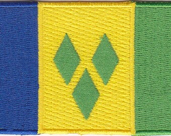 10 Pcs St. Vincent Flag Embroidered Patches 3"x2" iron-on