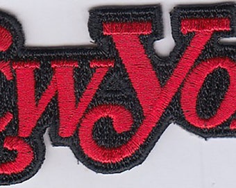 10 Pcs New York (Red/B) Embroidered Patches 4.75"x1.5" iron-on