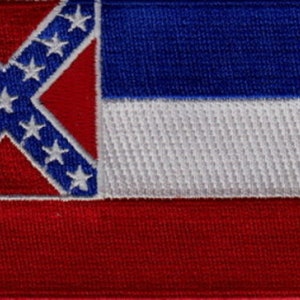 10 Pcs Mississippi USA State Flag Embroidered Patches 3&quot;x2&quot; iron-on