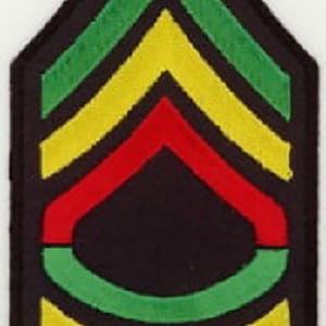 10 Pcs RASTA Army (GYR) Shoulder Embroidered Patches 2.5&quot;x4.75&quot; iron-on