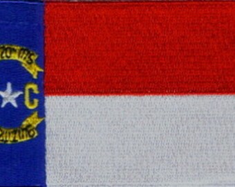 10 peças remendos bordados da bandeira do estado da Carolina do Norte EUA 3,5 "x 2,25" para passar a ferro