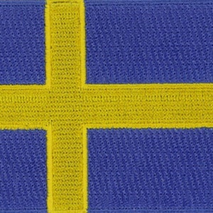 10 Pcs Sweden Flag Embroidered Patches 3.5&quot;x2.25&quot; iron-on