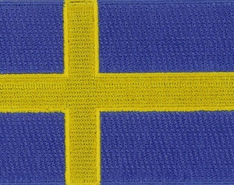 10 Pcs Sweden Flag Embroidered Patches 3.5"x2.25" iron-on
