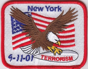 10 Pcs USA NEW YORK 9-11-01 Embroidered Patches 3"x3.5" iron-on