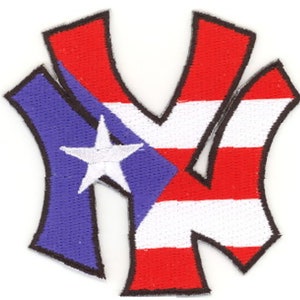 10 Pcs Puerto Rico Flag in NY Embroidered Patches 3.2&quot;x3.2&quot; iron-on