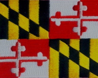 10 Pcs Maryland USA State Flag Embroidered Patches 3"x2" iron-on