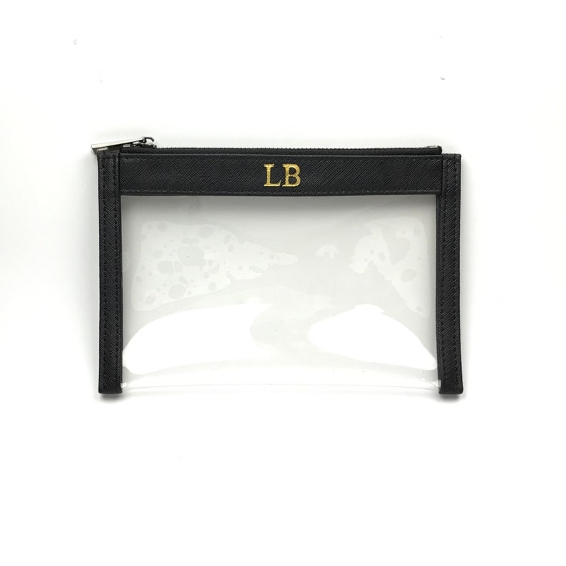 Personalised Mini Black Clear Makeup Bag Clear Cosmetic Bag Etsy