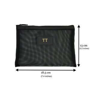 Personalised Monogrammed Transparent Mesh Pouch Mesh Cosmetic Bag Makeup Bag Personalised Gifts image 2