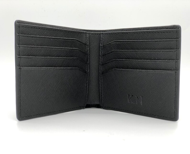 Men's Saffiano Leather Wallet. Personalised Monogrammed. - Etsy