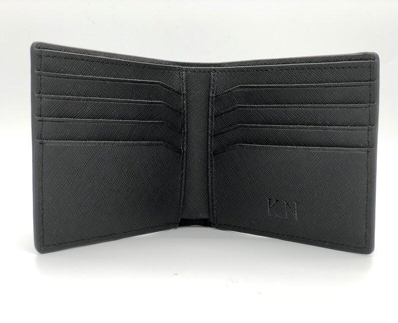Men's Saffiano Leather Wallet. Personalised Monogrammed. Etsy