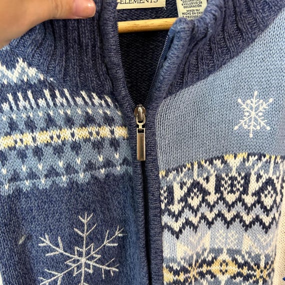 Classic Elements Blue Snowflake Patchwork Full Zi… - image 3
