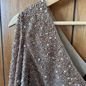 Vintage Adrianna Papell Boutique Beaded Sequin Asymmetrical Hem Top afbeelding 7