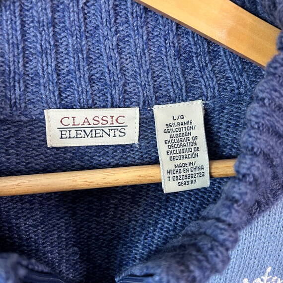 Classic Elements Blue Snowflake Patchwork Full Zi… - image 2