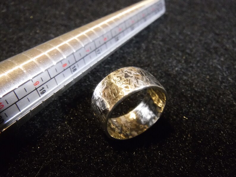 Size 9-12 Hand Hammered Antique Finish with 10 mm extra wide band Easy Care! Rugged Design 1964 Silver Kennedy Half Dollar Coin Ring
