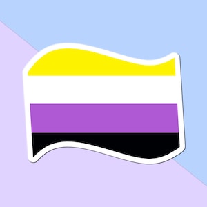 Non-Binary LGBTQ Waving Flag Sticker
