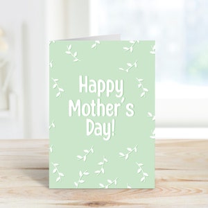 Fijne Moederdag: 5 x 7-wenskaart - Pastelgroen - Moederdagkaart