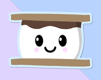 S'more Character Weatherproof Vinyl Die Cut Sticker