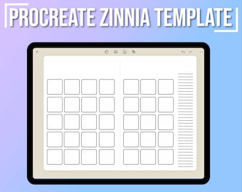 Digital Procreate Calendar Template for Zinnia