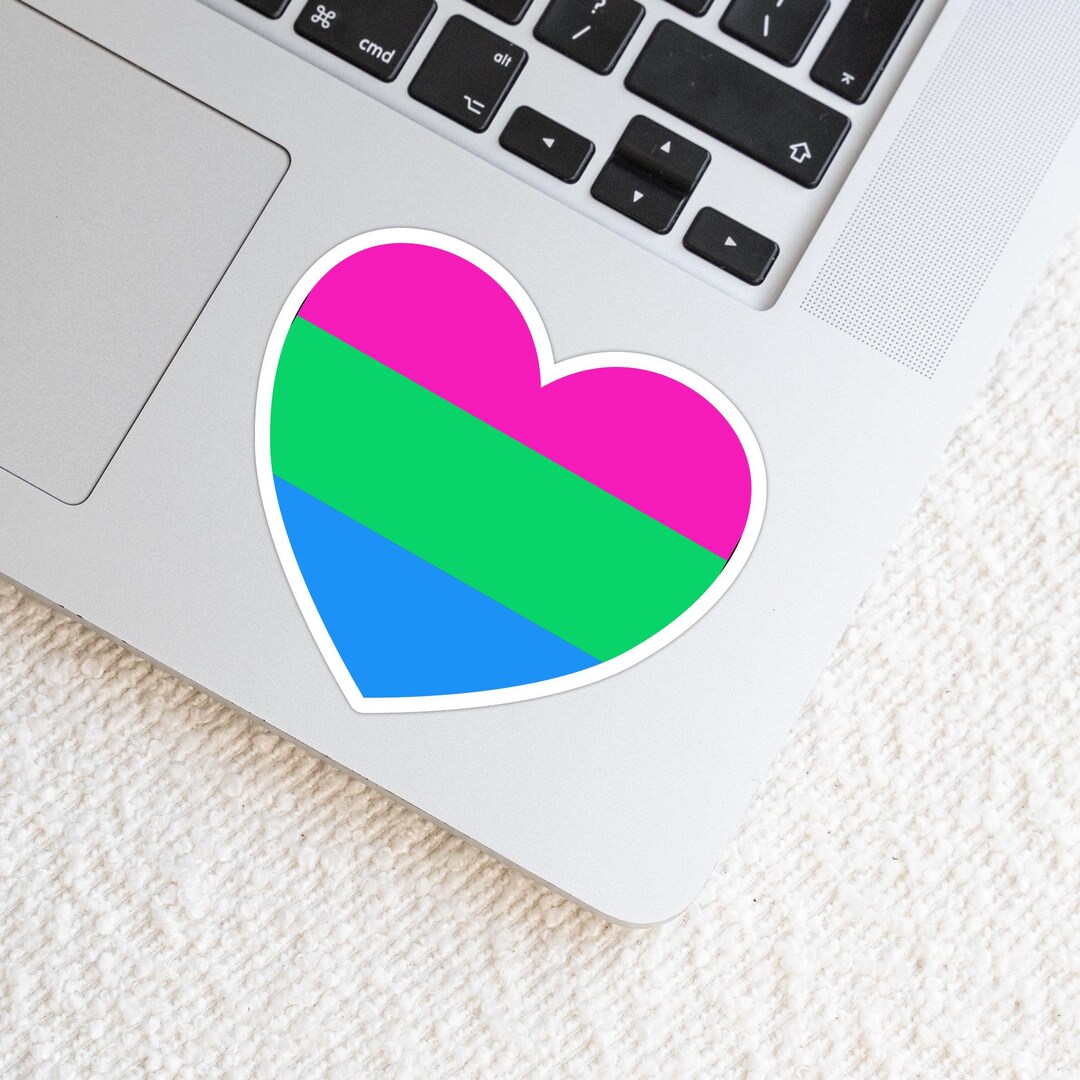 Polysexual LGBTQ Heart Die Cut Weatherproof Die Cut Vinyl Sticker ...
