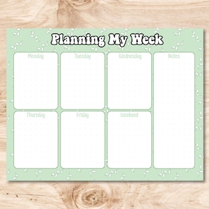 Spring Leafy Weekly Planner Notepad | A4 Weekly Notepad | Letter Size Weekly Notepad | Weekly Notepad | Cute Weekly Notepad | Weekly Planner